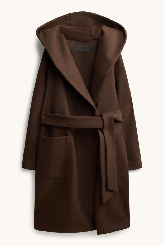 Femmes - Manteau à capuche - marron