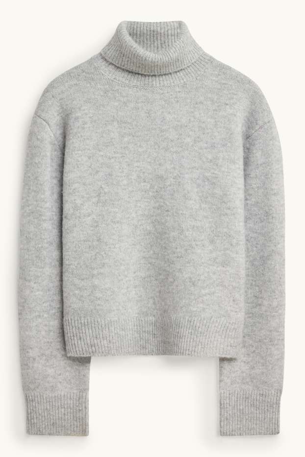 Enfants filles - Pull à col roulé - gris clair