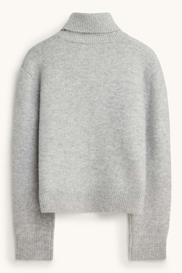 Enfants filles - Pull à col roulé - gris clair