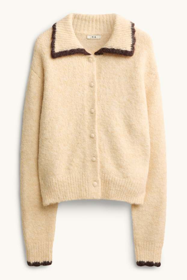 Femei - Cardigan tricotat - maro / galben