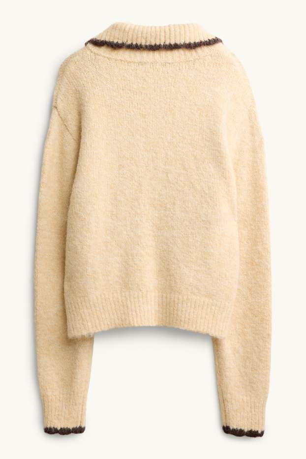 Femei - Cardigan tricotat - maro / galben