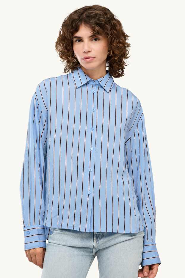 Femmes - Blouse-chemise - à rayures - bleu