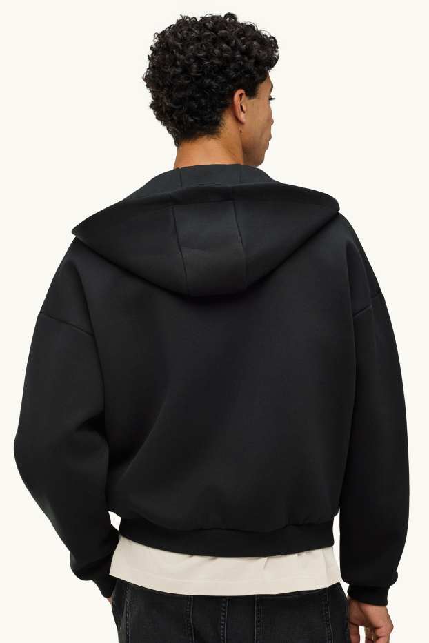 Herren - Sweatjacke mit Kapuze - schwarz