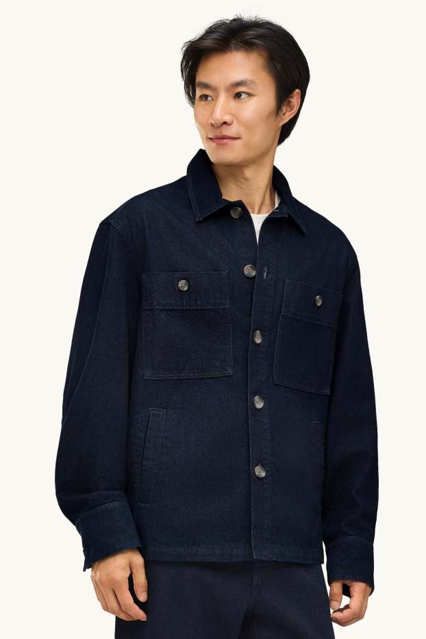 Hommes - Veste-chemise en jean - relaxed fit - jean bleu foncé