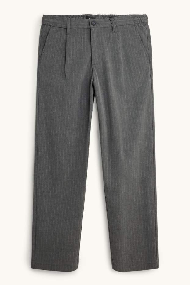 Bărbați - Chino - tapered fit - dungi fine - gri închis