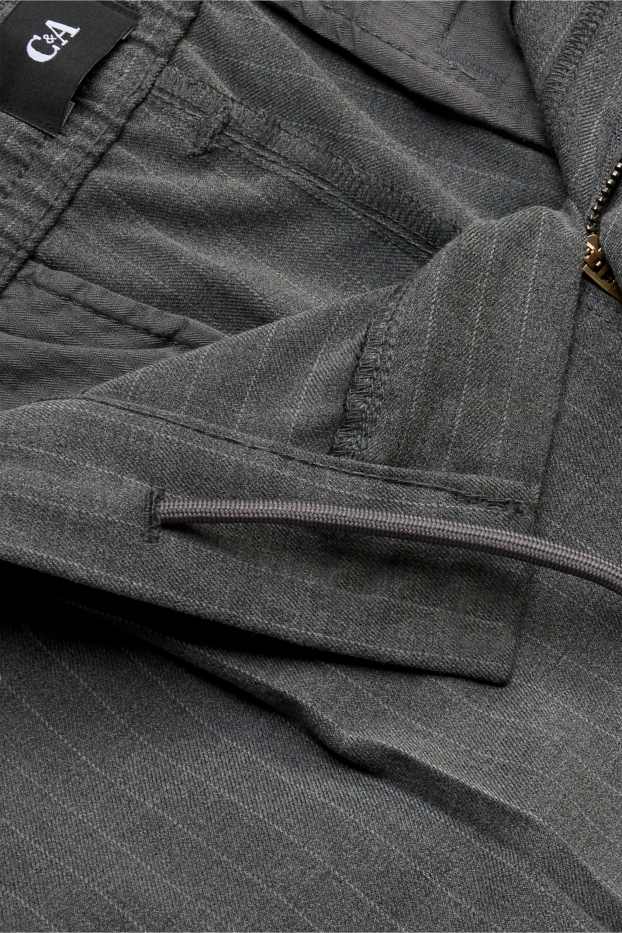 Bărbați - Chino - tapered fit - dungi fine - gri închis