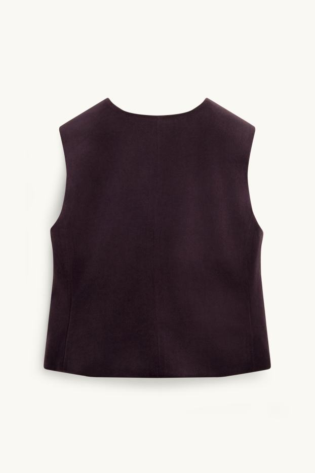 Damen - Samt-Business-Weste - tailliert - violett