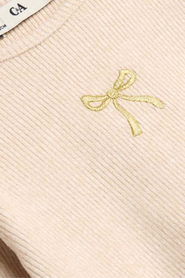 Enfants filles - T-shirt manches longues - beige clair
