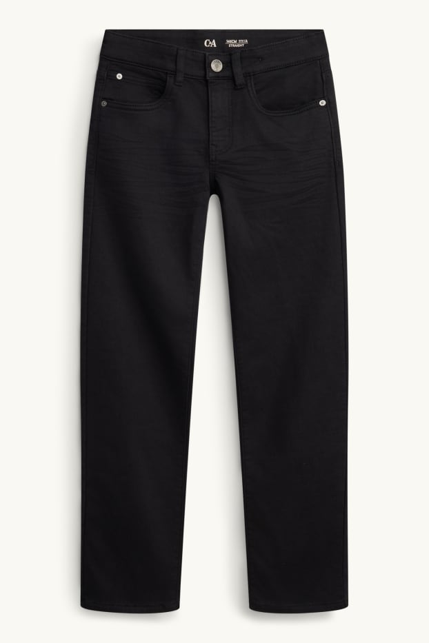 Kinder Jungen - Straight Jeans - Thermojeans - schwarz