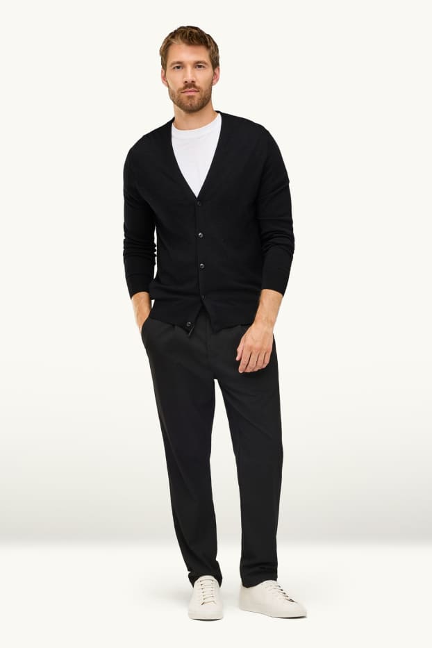 Hommes - Chino - tapered fit - noir