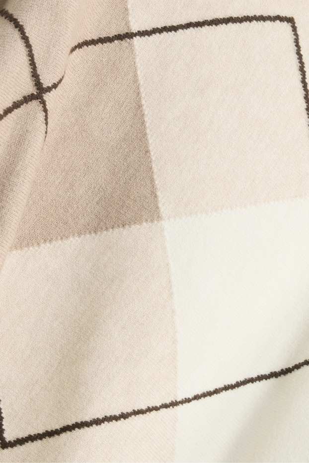 Women - Jumper - check - beige / brown