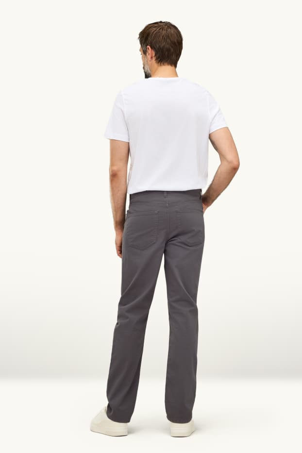 Hommes - Pantalon - straight fit - gris foncé