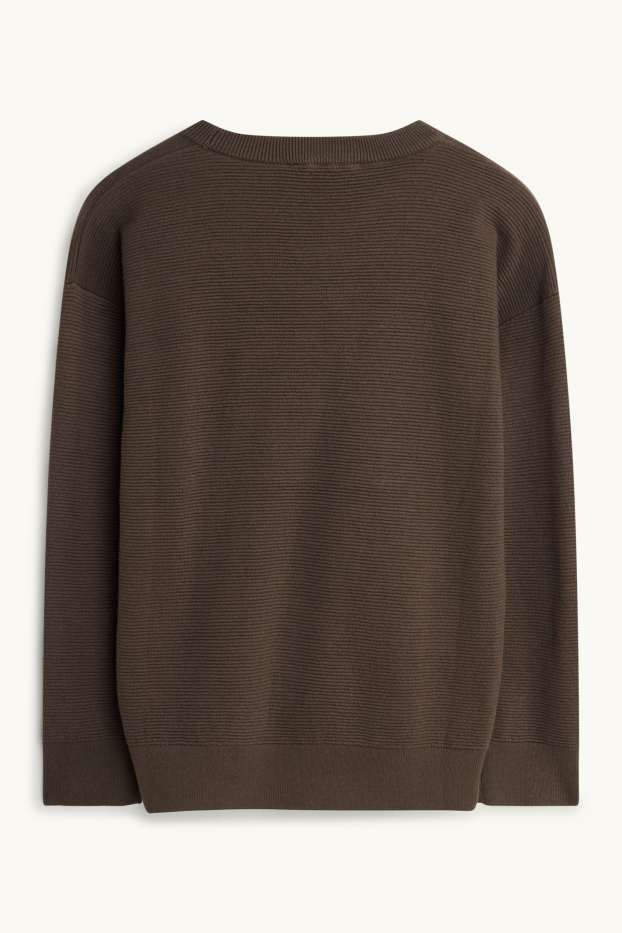 Kinder Jungen - Pullover - gerippt - braun
