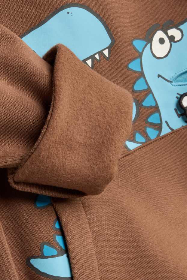 Children Boys - Dino and bone - hoodie - brown