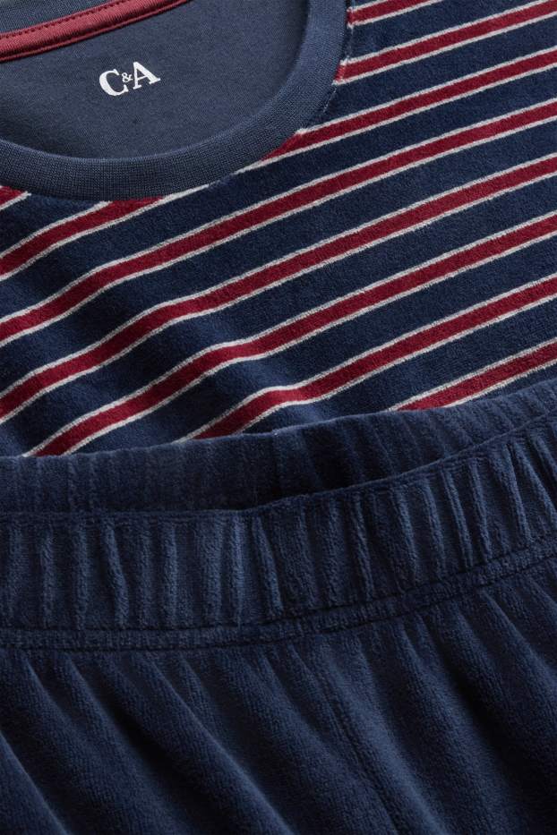 Men - Velvet pyjamas - red / dark blue