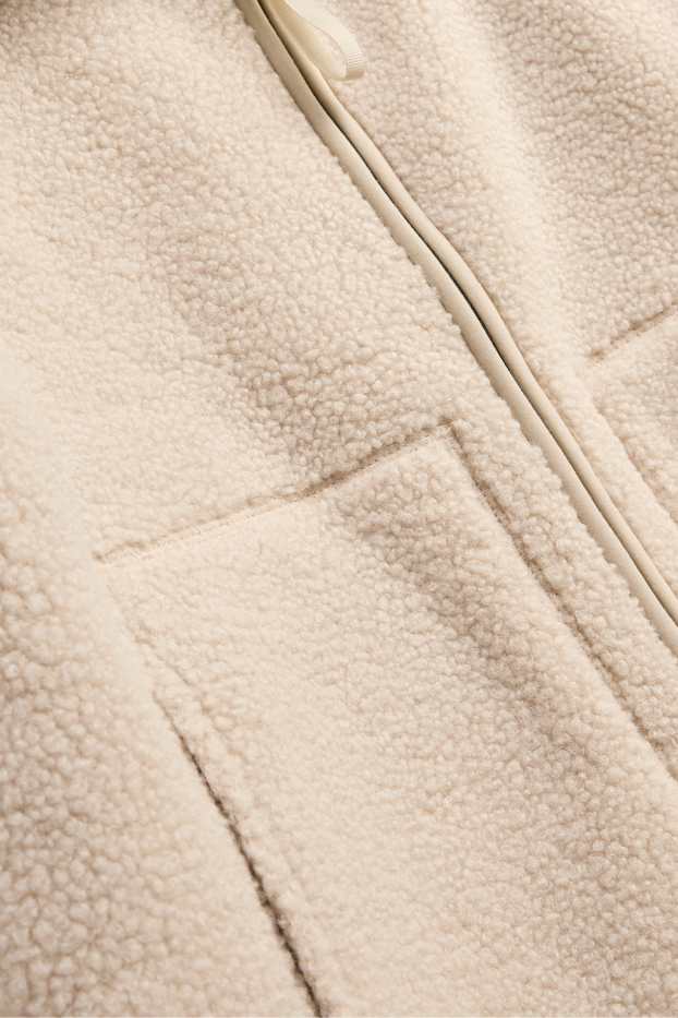 Dames - Gilet van teddybont - beige