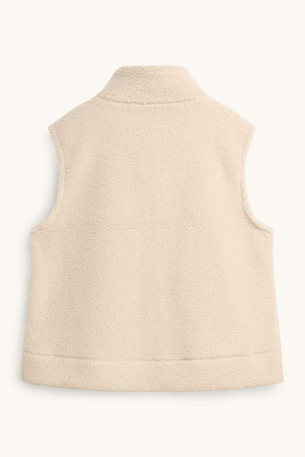 Dames - Gilet van teddybont - beige