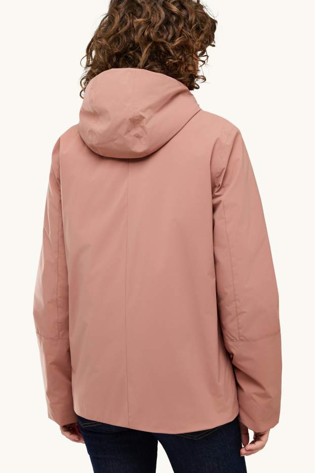 Dona - Jaqueta tècnica amb caputxa - folrada - impermeable - rosa pastel