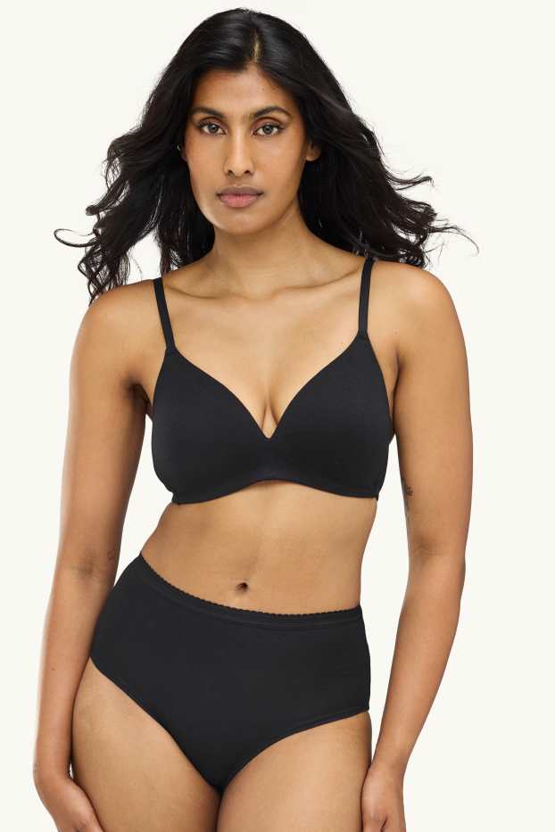 Women - Multipack of 3 - knickers - black / beige