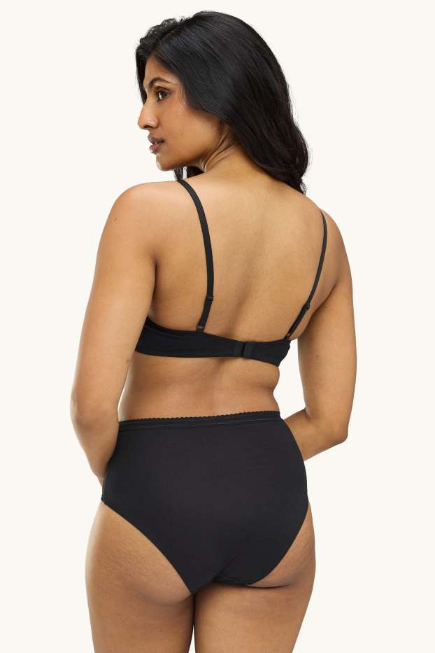 Women - Multipack of 3 - knickers - black / beige