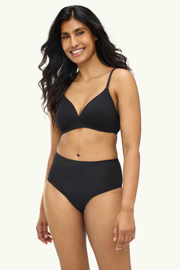Women - Multipack of 3 - knickers - black / beige