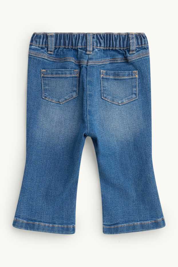 Baby Girls - Floral - baby jeans - blue denim