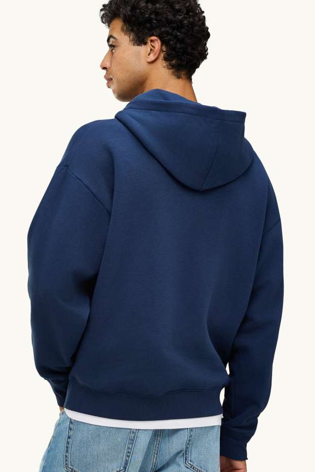 Uomo - Felpa con cappuccio - blu
