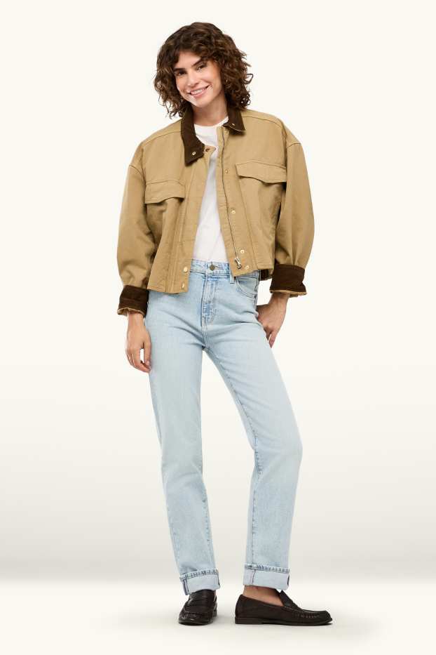 Damen - Straight Jeans - High Waist - helljeansblau