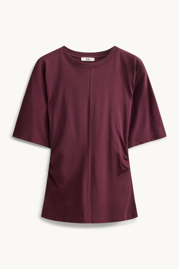 Damen - T-Shirt - Slim Fit - bordeaux