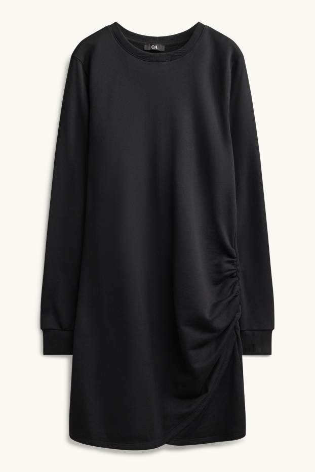 Damen - Fit & Flare Kleid - schwarz