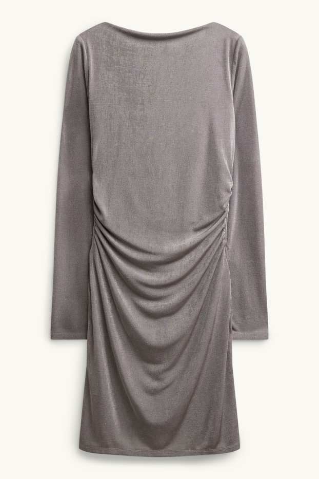 Dámské - Bodycon šaty - s třpytivým efektem - šedá
