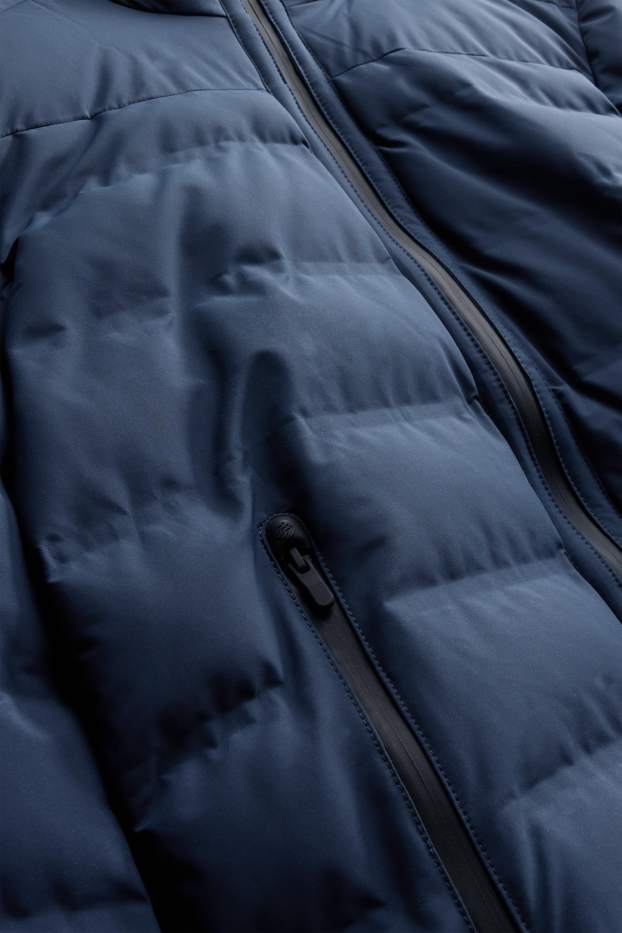 Herren - Steppjacke mit Kapuze - gefüttert - dunkelblau