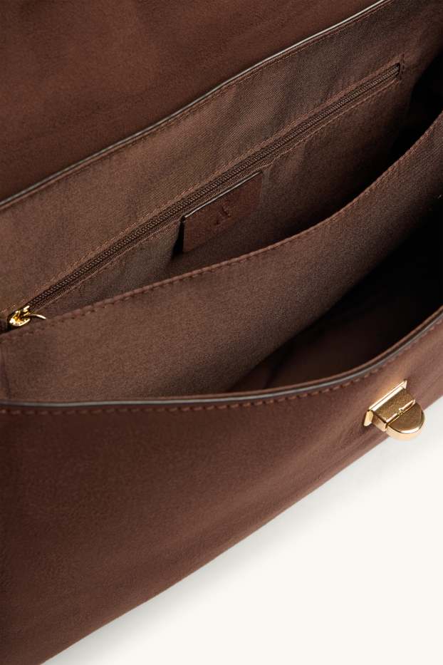 Donna - Borsa a tracolla - similpelle scamosciata - marrone