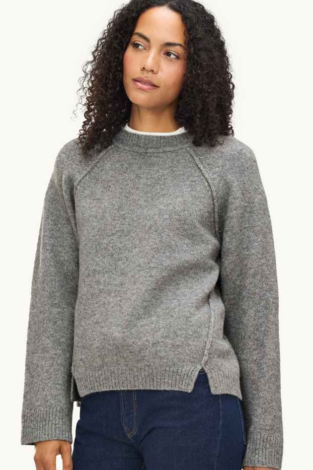 Damen - Pullover - grau-melange