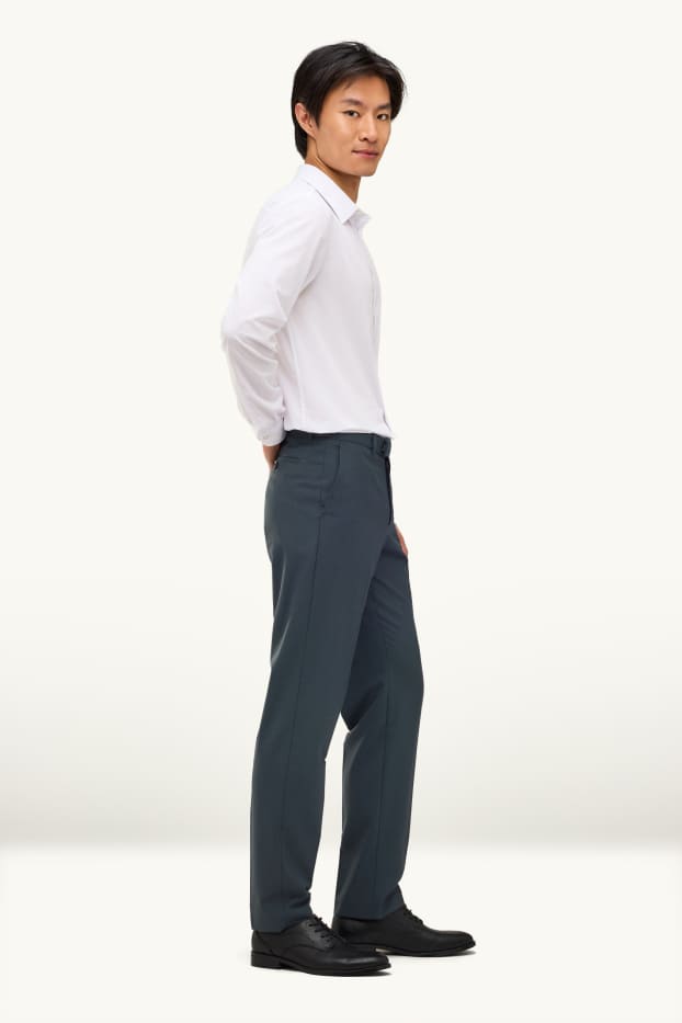 Herren - Baukasten-Wollhose - Regular Fit - petrol