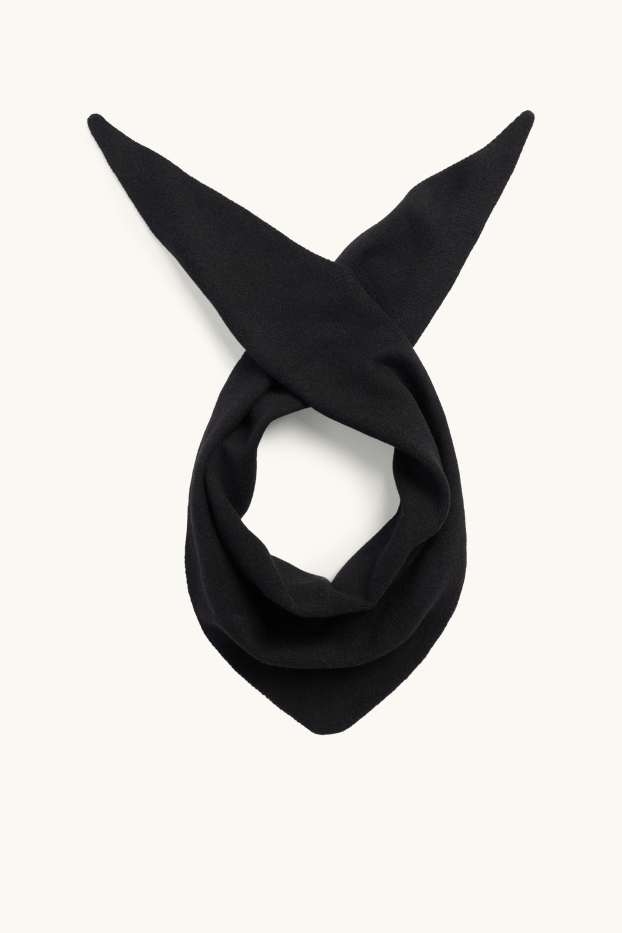 Women - Knitted scarf - black
