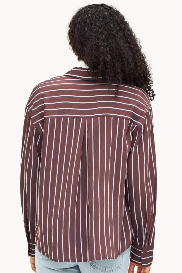 Femmes - Blouse-chemise - à rayures - rouge / blanc