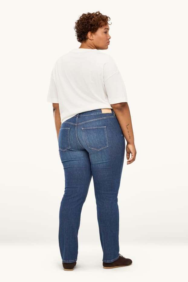 Dona - Straight Jeans - mid waist - LYCRA® - blau fosc