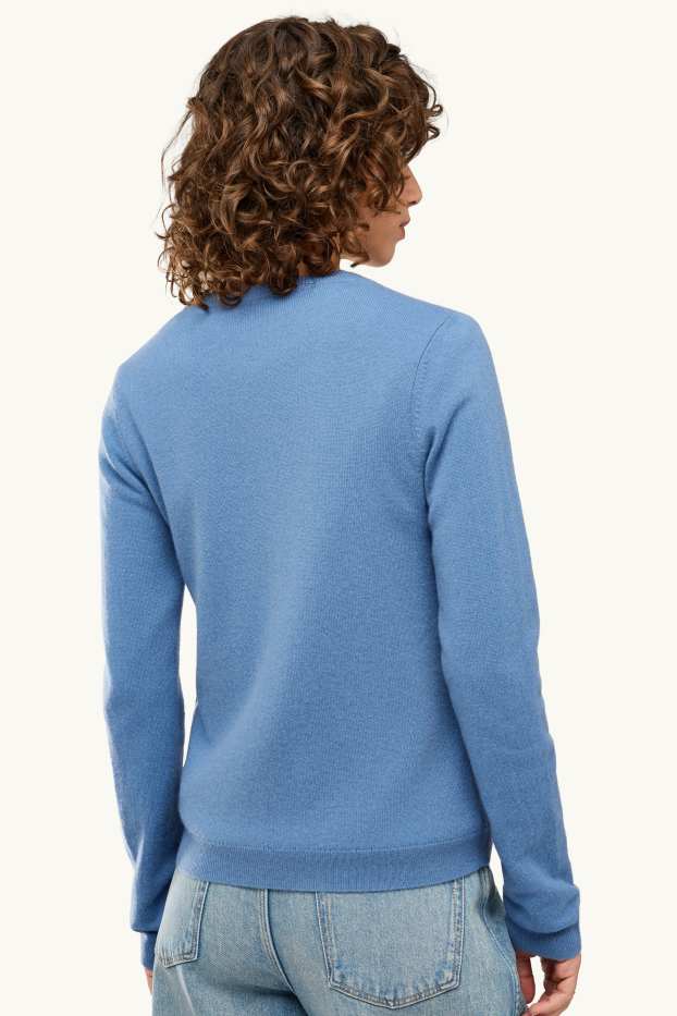 Femmes - Gilet de maille en cachemire - bleu
