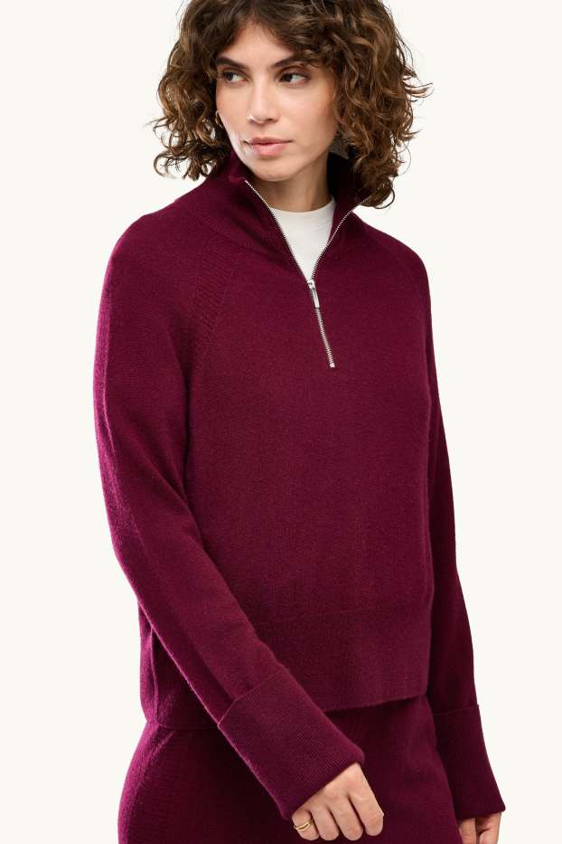 Damen - Kaschmir-Pullover - bordeaux