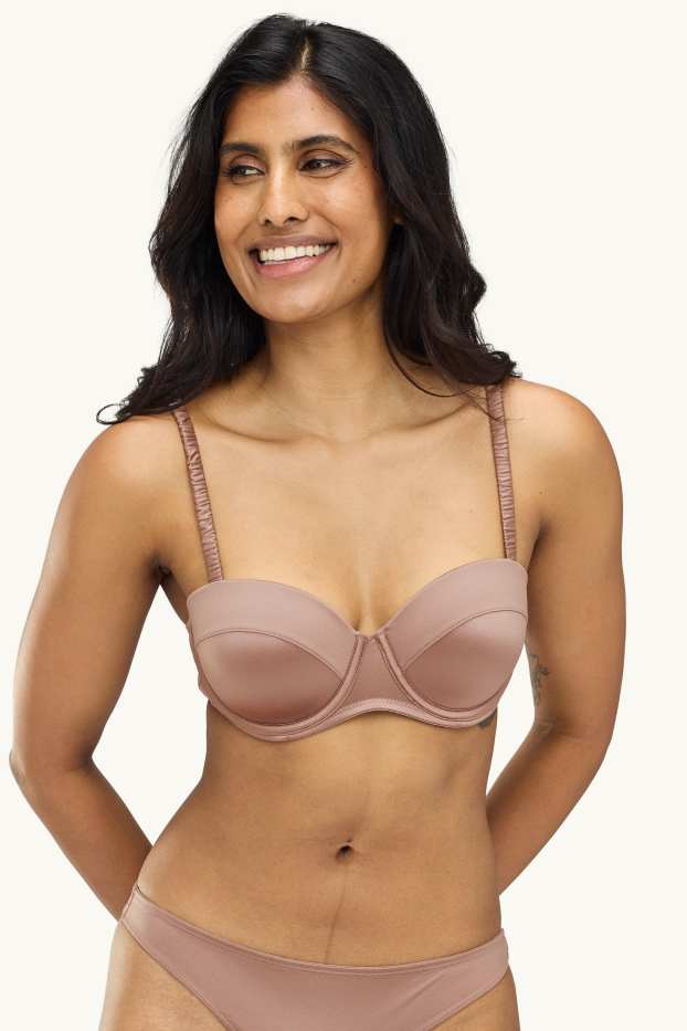 Femmes - Soutien-gorge avec armatures - BALCONETTE - ampliforme - marron clair