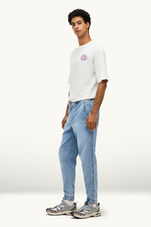 Pánské - Tapered jeans - jog denim - LYCRA® - džíny - světle modré