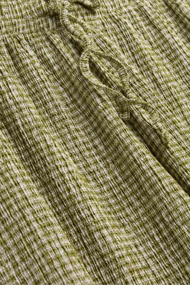 Dona - Pantalons de tela - mid waist - wide leg - de quadres - verd / blanc trencat