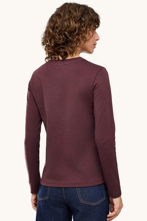 Damen - Langarmshirt - Regular Fit - bordeaux