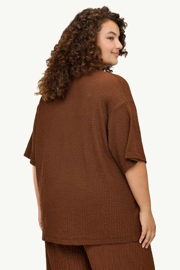 Dámské - Polokošile - regular fit - rezavě hnědá