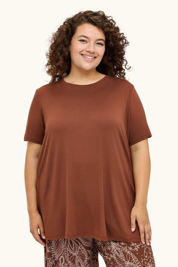 Dona - Samarreta de mànigues curtes - relaxed fit - marró