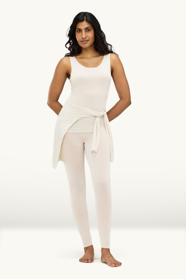 Damen - Unterziehhose mit Kaschmir-Anteil - beige-melange