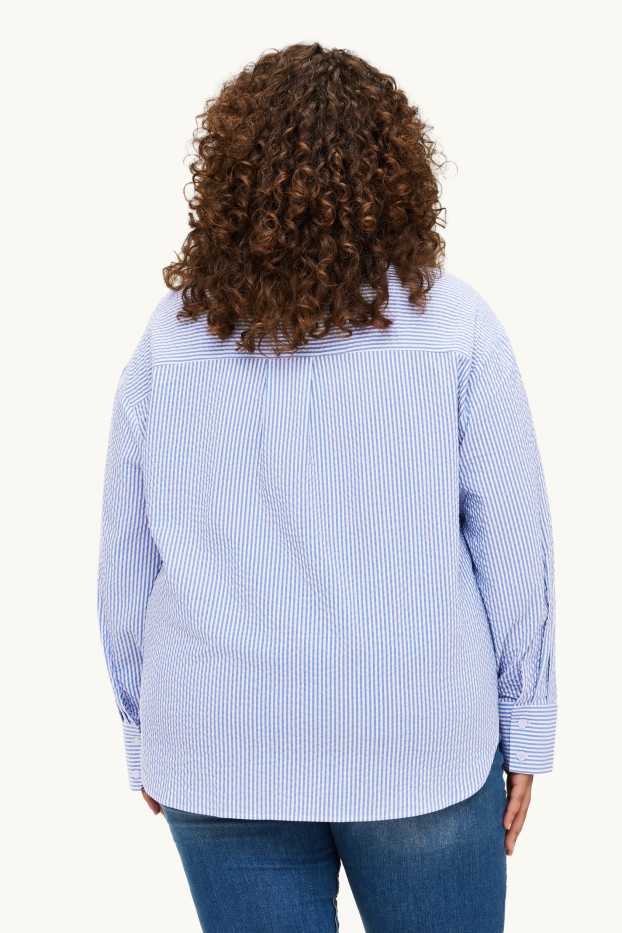 Dona - Brusa camisera - de ratlles - blau/blanc