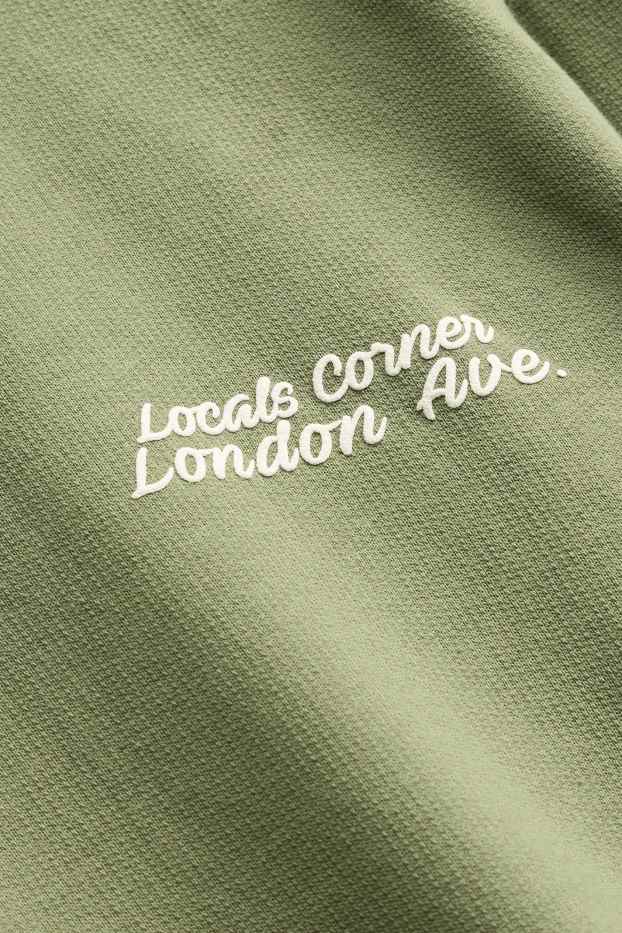 Heren - T-shirt - relaxed fit - groen / crème wit