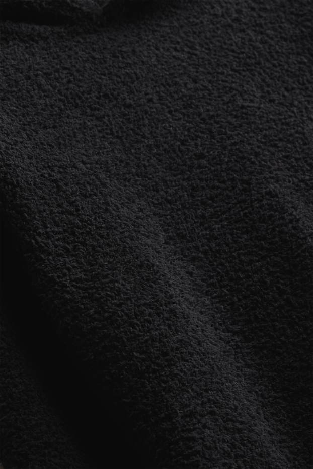 Children Boys - Teddy fur hoodie - black